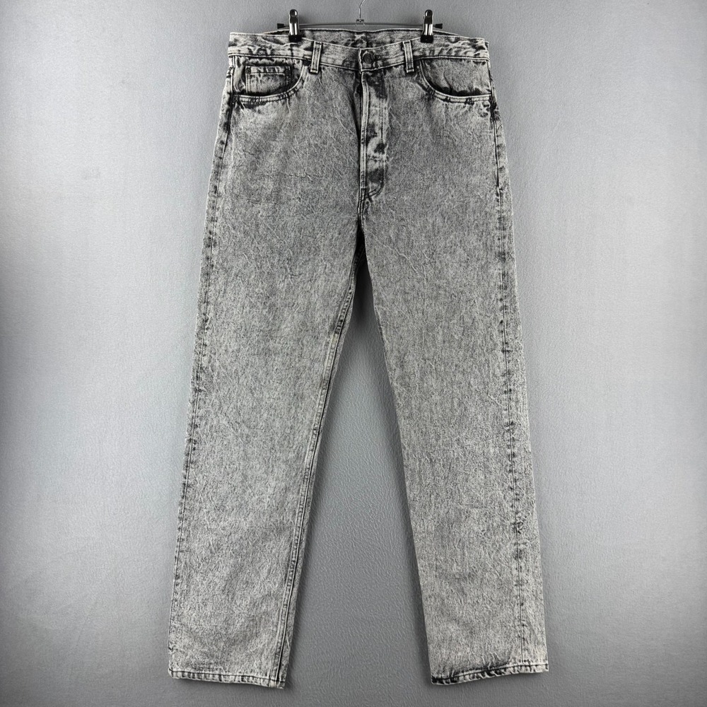 Vintage Levis Jeans Mens 38x32 (Fits 36x33) 501 Straight 90s Made in USA Gray